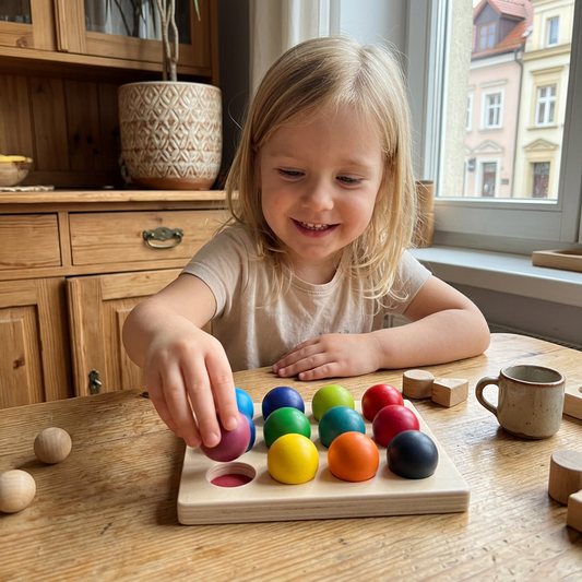 Montessori – tęczowe gry do sortowania