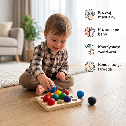 Montessori – tęczowe gry do sortowania