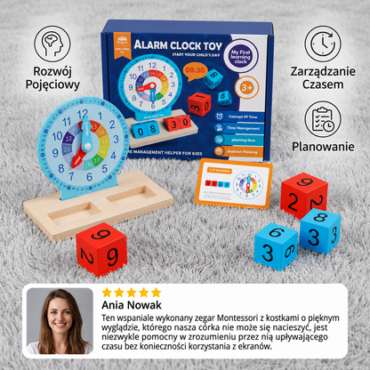 Edukacyjny zegar Montessori – zabawka do nauki godzin i czasu