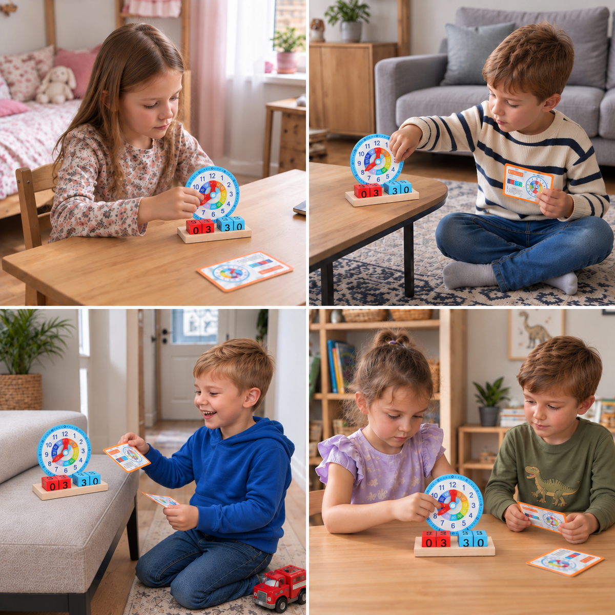 Edukacyjny zegar Montessori – zabawka do nauki godzin i czasu