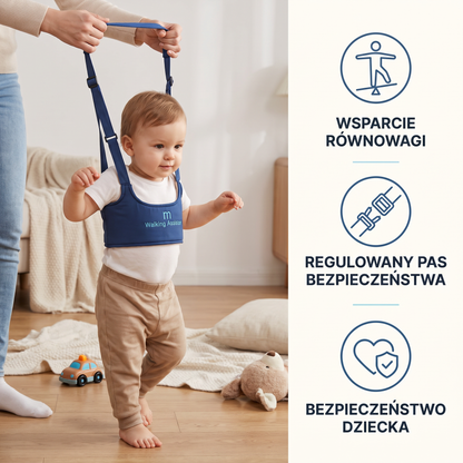 Regulowane szelki do nauki chodzenia dla dziecka z paskiem bezpieczeństwa