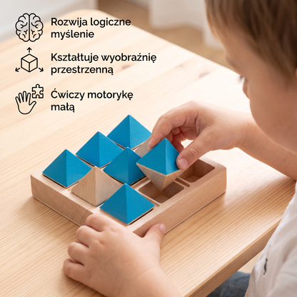 Drewniana układanka geometryczna – gra rozwijająca logiczne i przestrzenne myślenie