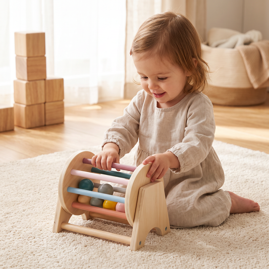Drewniane pudełko do zabawy Montessori