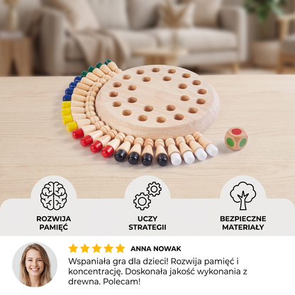 Drewniana gra pamięciowa w szachy dla dzieci