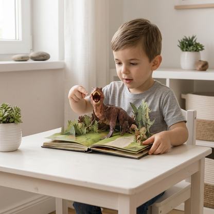 Interaktywna encyklopedia dinozaurów 3D z wyskakującymi ilustracjami
