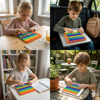 Tęczowa tabliczka mnożenia Pop It – edukacyjna zabawka sensoryczna