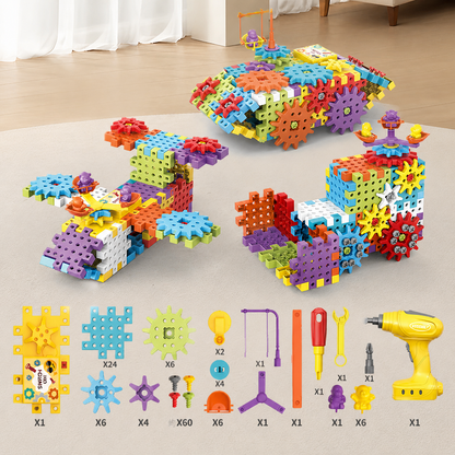 Montessori 3D Klocki Zębate i Puzzle Konstrukcyjne