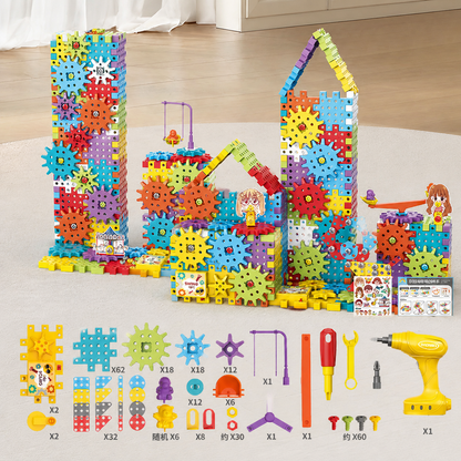Montessori 3D Klocki Zębate i Puzzle Konstrukcyjne