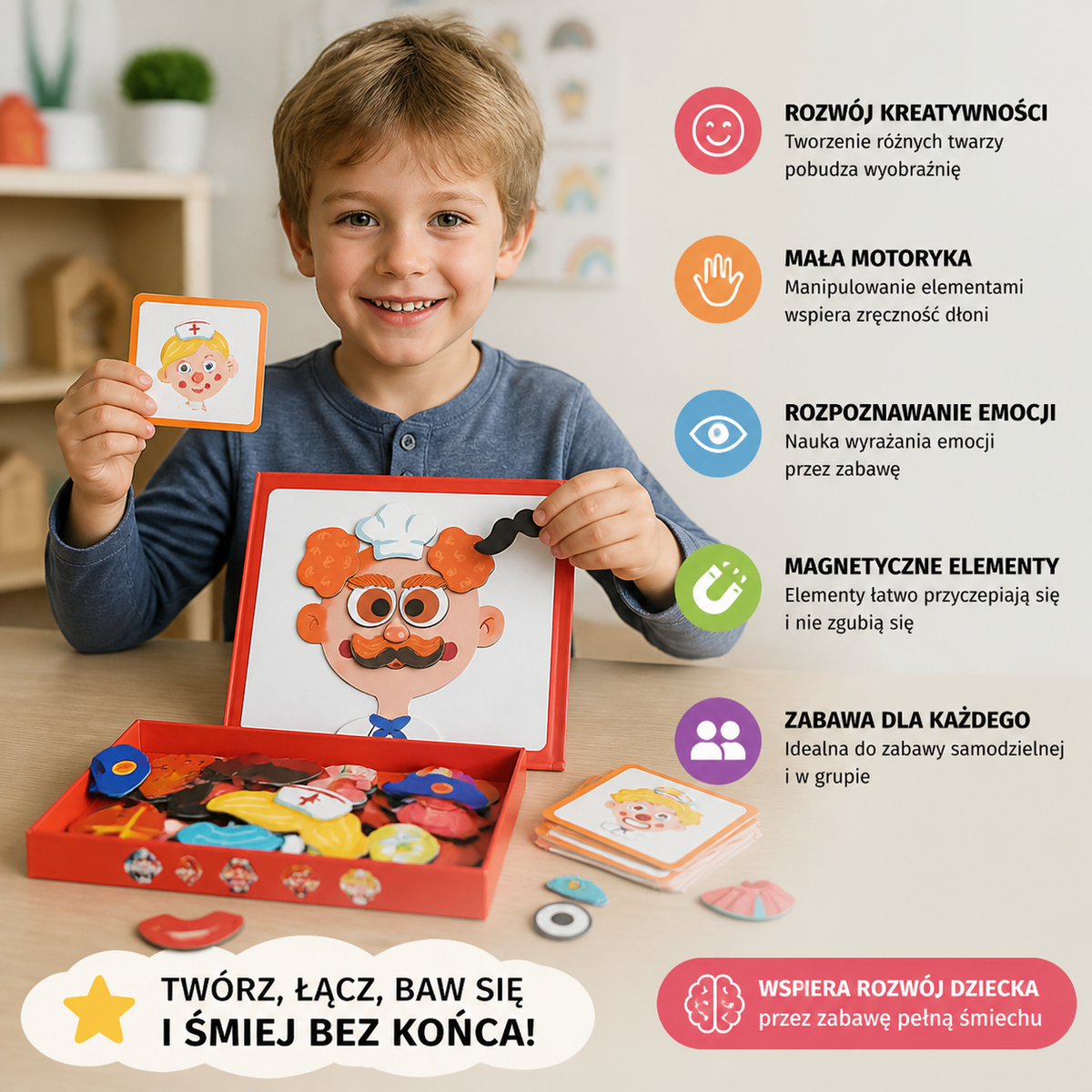 Edukacyjna Układanka Emocji i Mimiki dla Dzieci