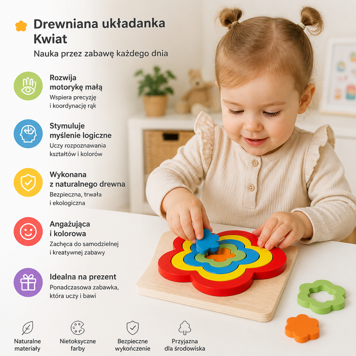 Leśna Układanka z Wieżyczką – Wyzwanie Wspierające Rozwój Małych Umysłów