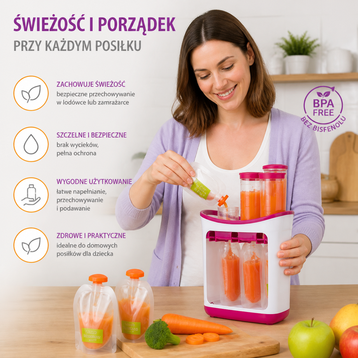 Praktyczny Wyciskacz do Przecierów Owocowych dla Niemowląt