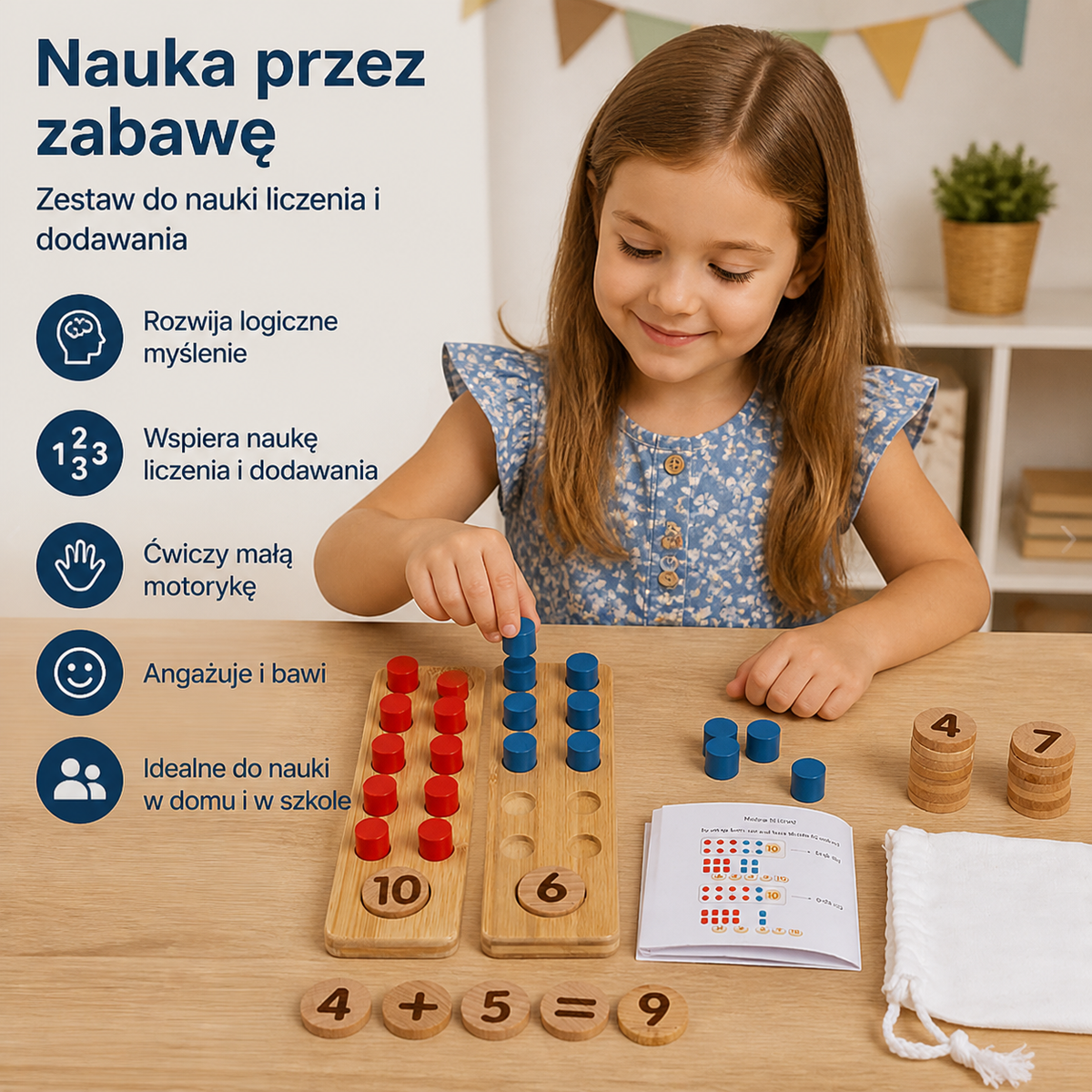 Nauka Liczenia Stała się Prosta – Drewniana Zabawka Edukacyjna