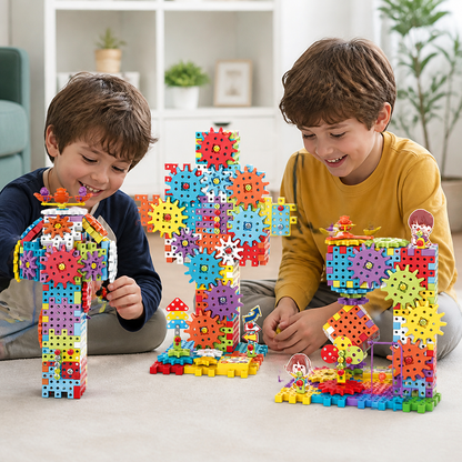 Montessori 3D Klocki Zębate i Puzzle Konstrukcyjne