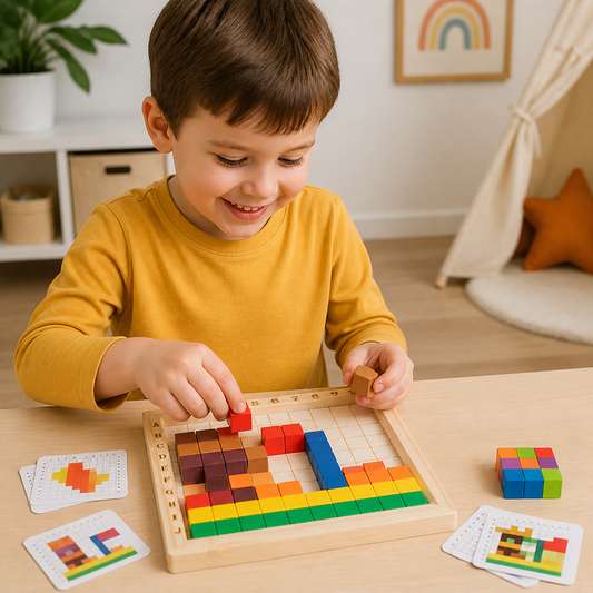 Montessori Kolorowe Klocki do Nauki Liczb i Rozpoznawania Barw