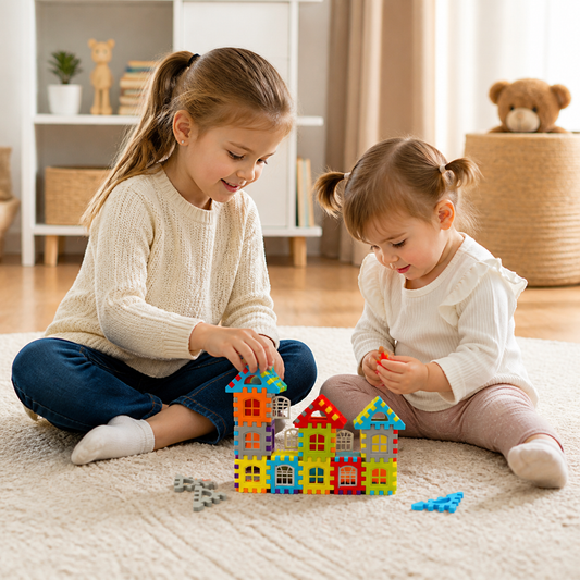 Montessori Klocki Konstrukcyjne z Okienkami dla Dzieci