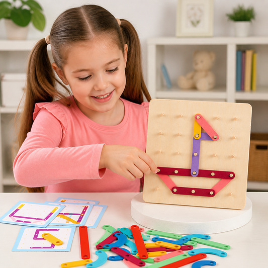 Drewniana Gra Edukacyjna Montessori z Układanką