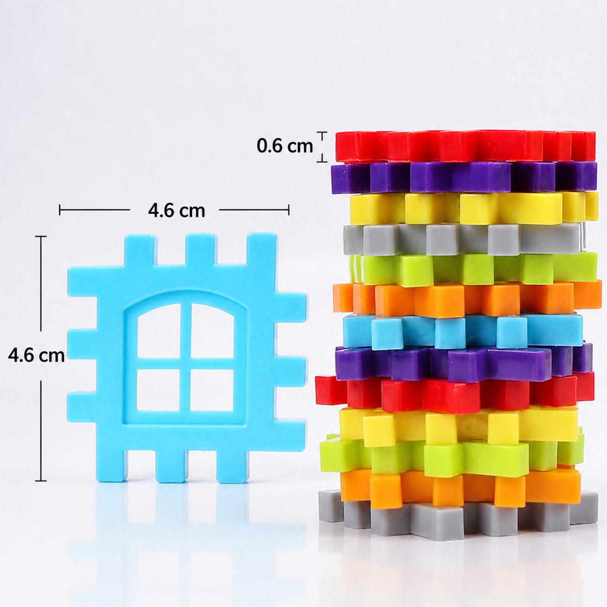 Montessori Klocki Konstrukcyjne z Okienkami dla Dzieci