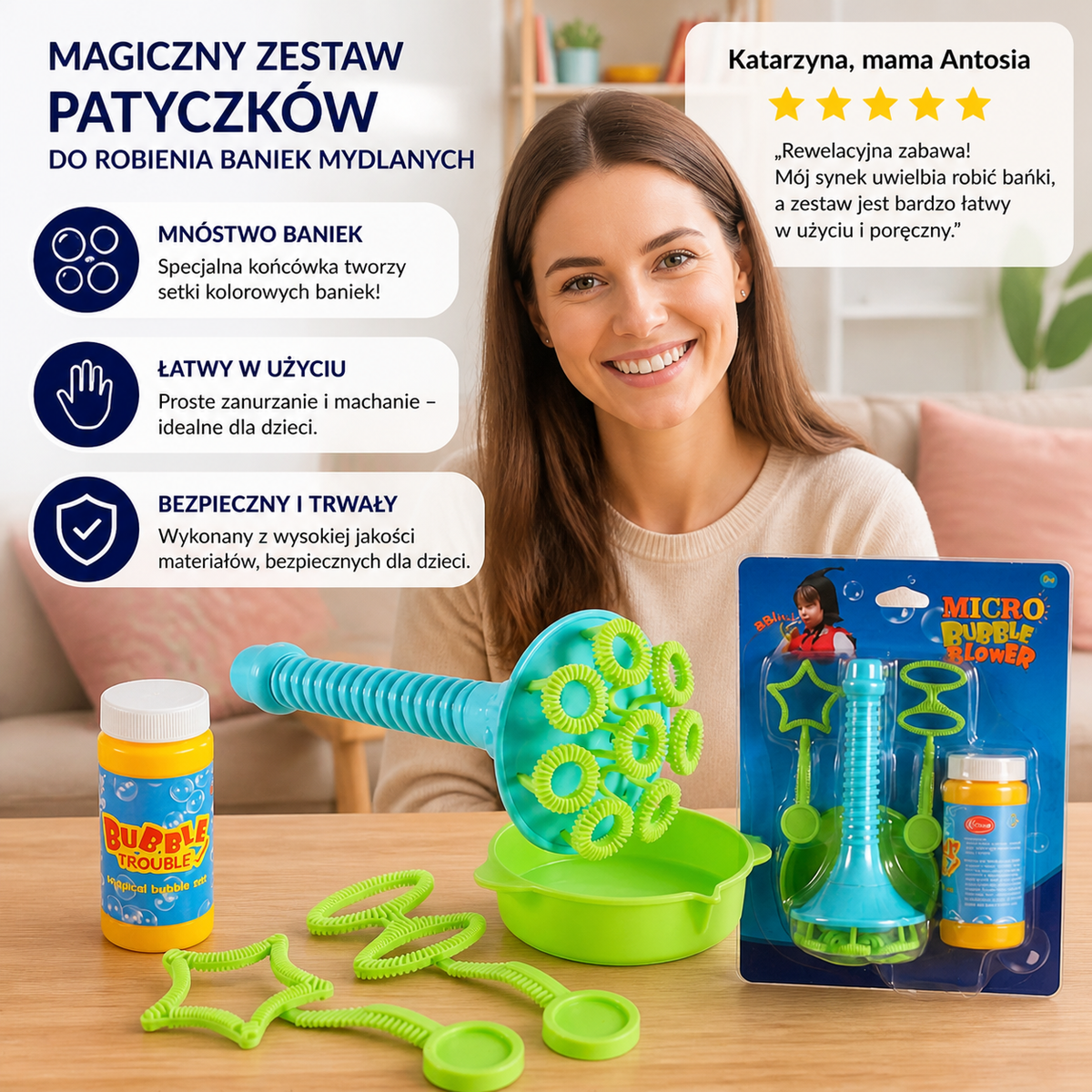 Magiczny Zestaw Patyczków do Robienia Baniek Mydlanych