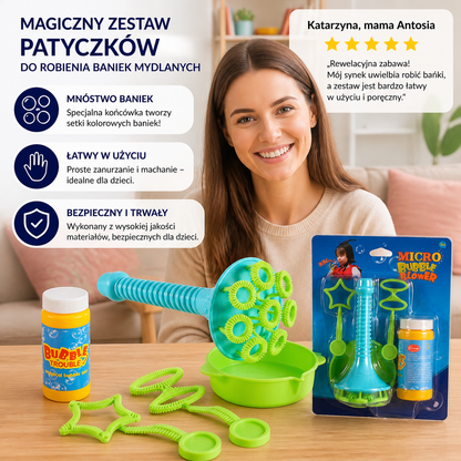 Magiczny Zestaw Patyczków do Robienia Baniek Mydlanych