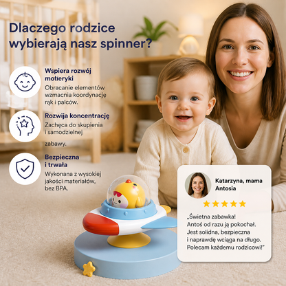 Montessori Przyssawkowy Spinner – Edukacyjna Zabawka Obrotowa