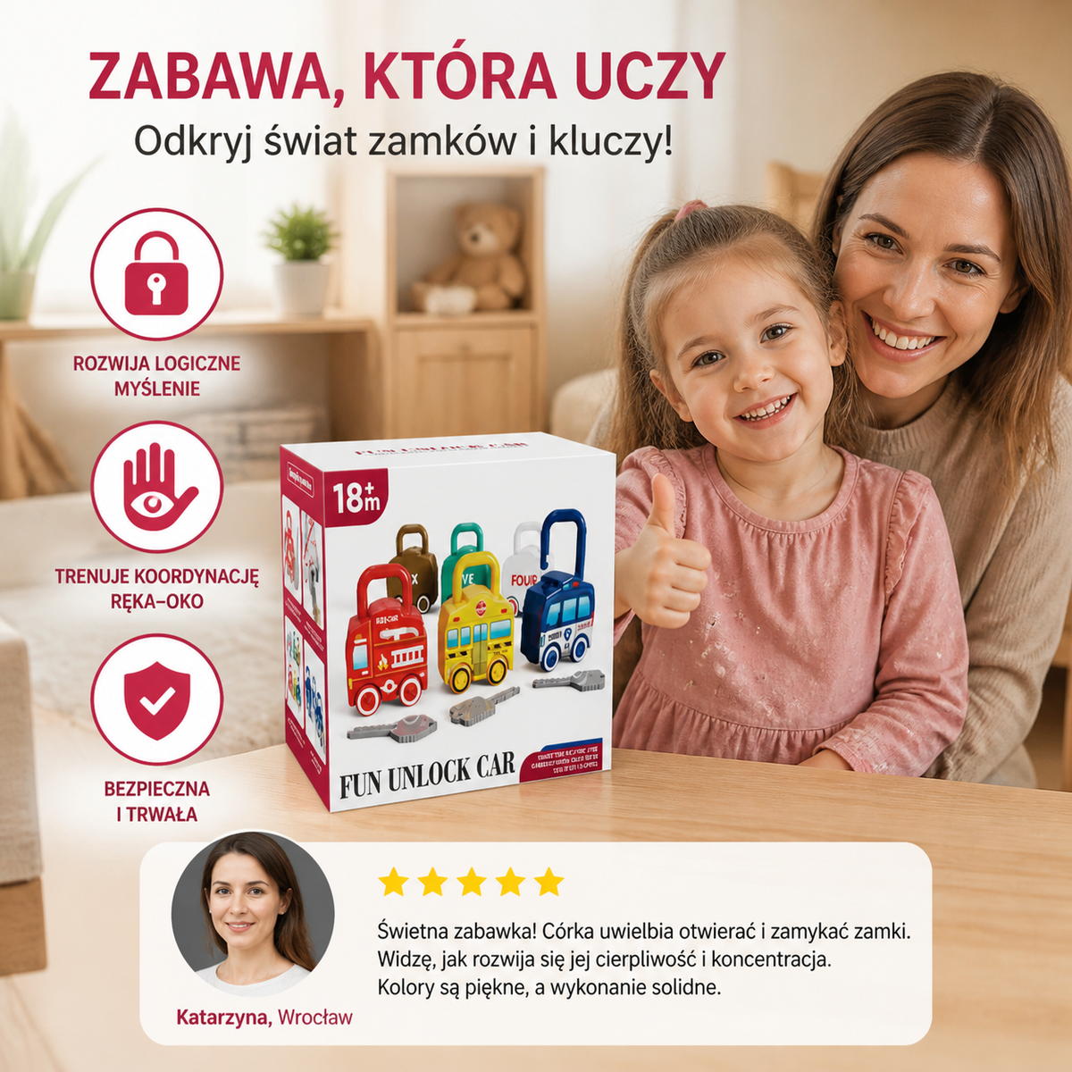 Lock & Play – Montessori Zabawka Edukacyjna dla Maluchów z Interaktywnymi Zamkami