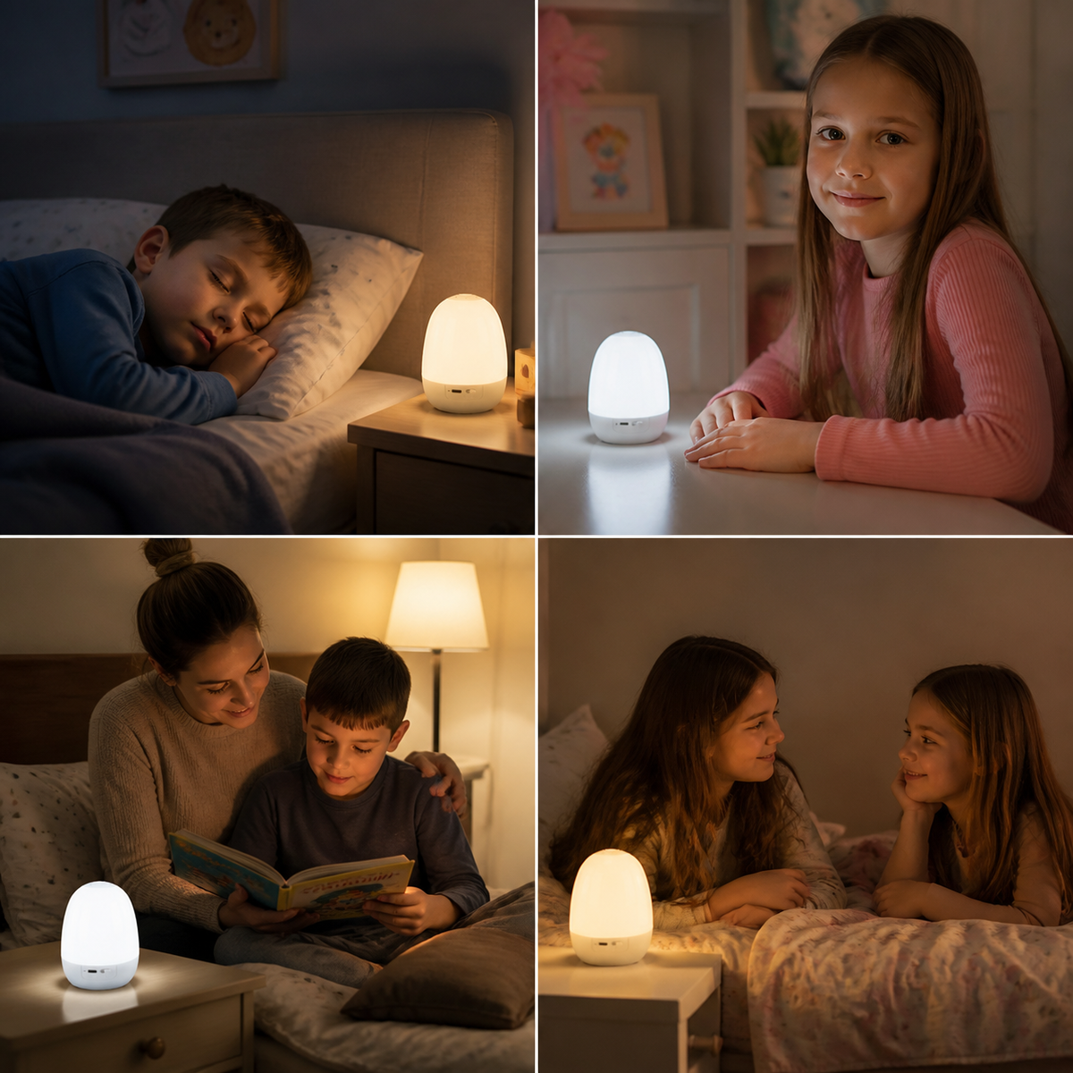 Silikonowa lampka nocna w kształcie jajka – sterowanie dotykowe