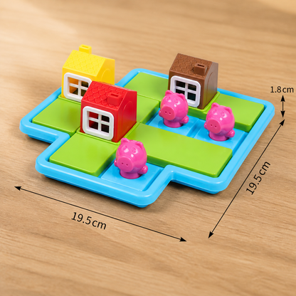 Montessori „Trzy małe świnki i wilk” – puzzle i gra rozwijająca umiejętności