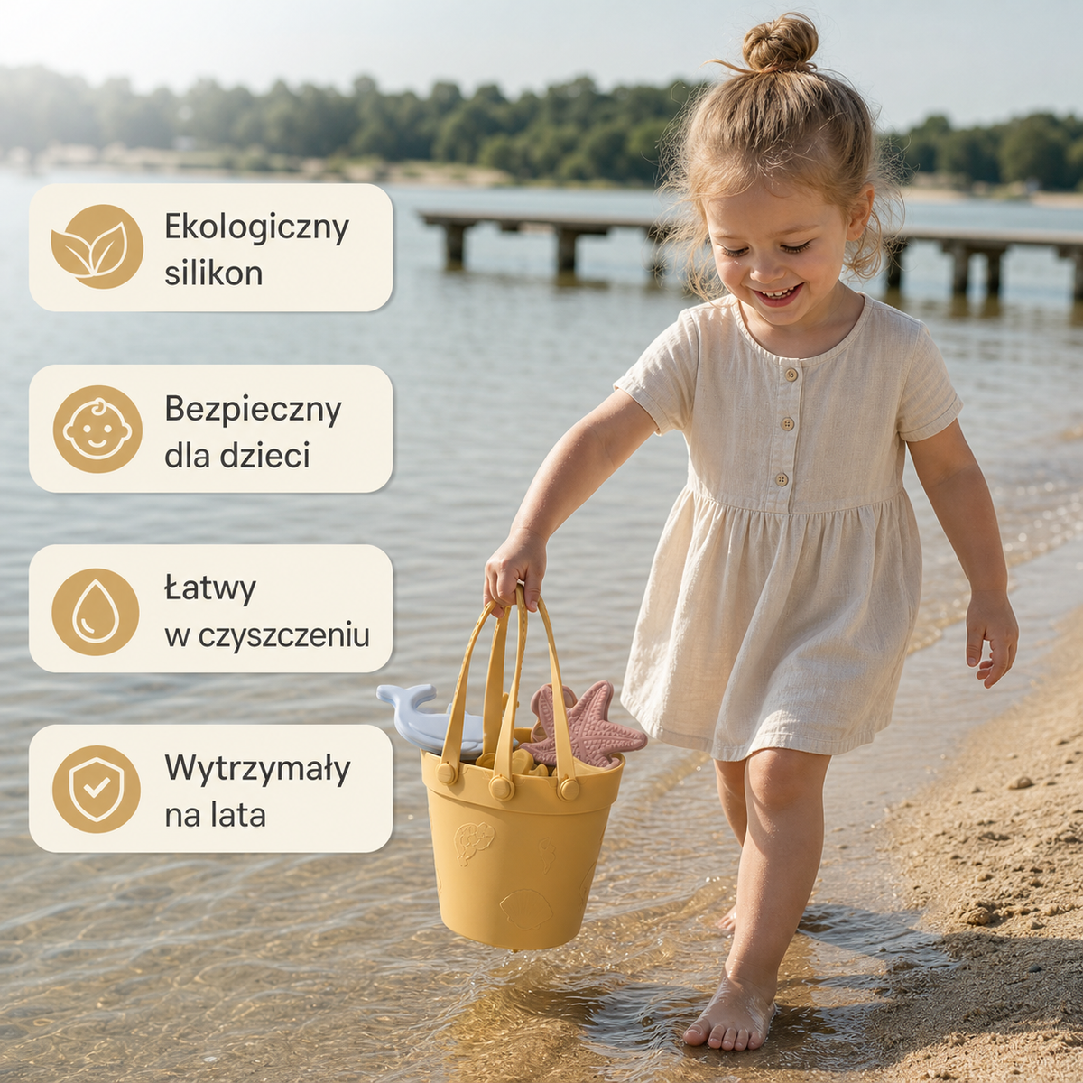 Ekologiczny silikonowy zestaw do zabawy na plaży