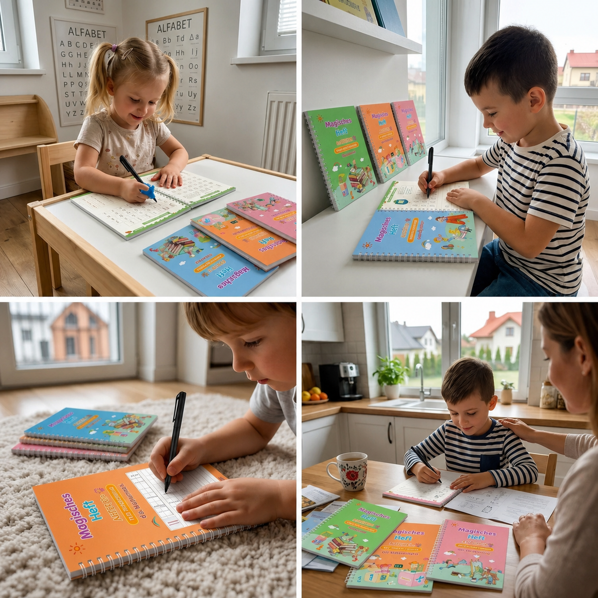Magiczne zeszyty do ćwiczeń – zestaw 4 zeszytów