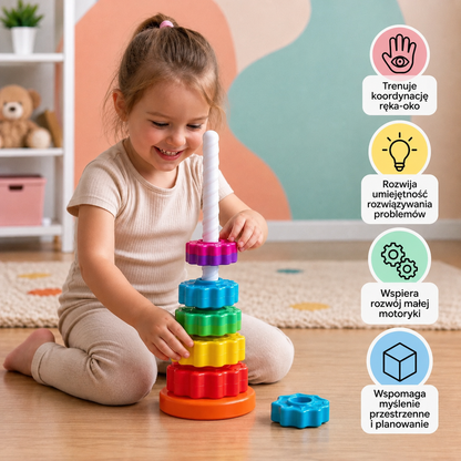 Spinbow – kolorowa wieża dla dzieci do zabawy i nauki