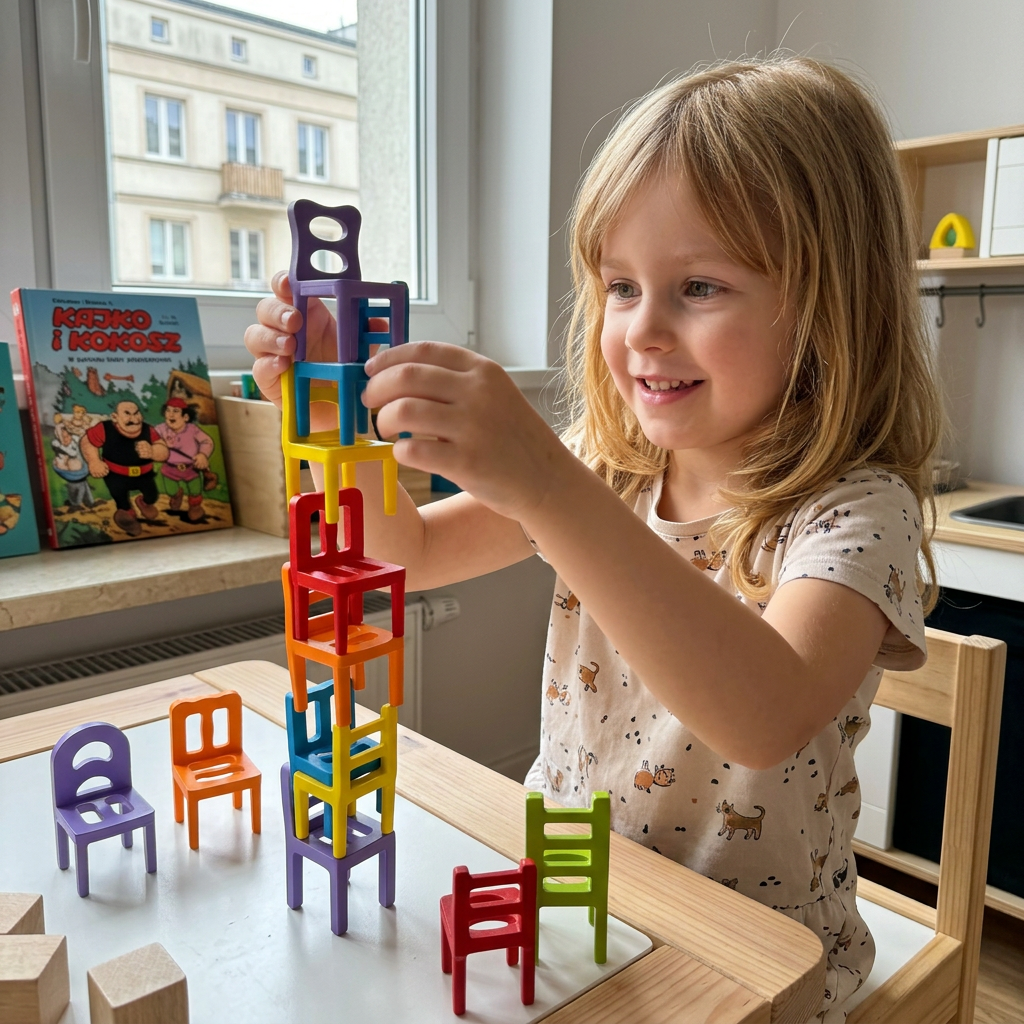 Montessori – gra w układanie krzesełek