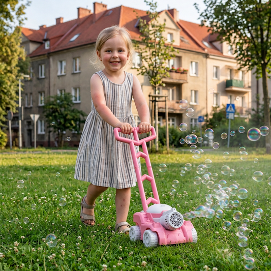 Zabawka-kosiarka do puszczania baniek mydlanych