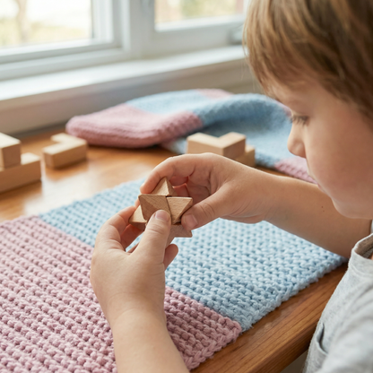 Montessori – drewniana łamigłówka logiczna 3D – zabawka do wczesnej nauki dla dzieci
