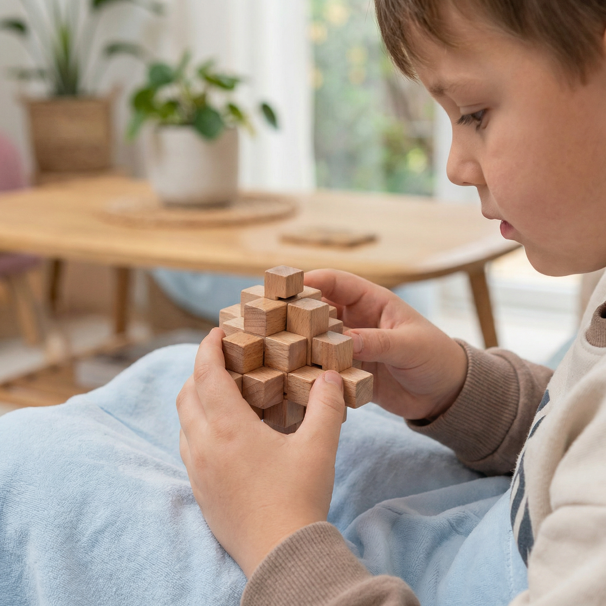 Montessori – drewniana łamigłówka logiczna 3D – zabawka do wczesnej nauki dla dzieci