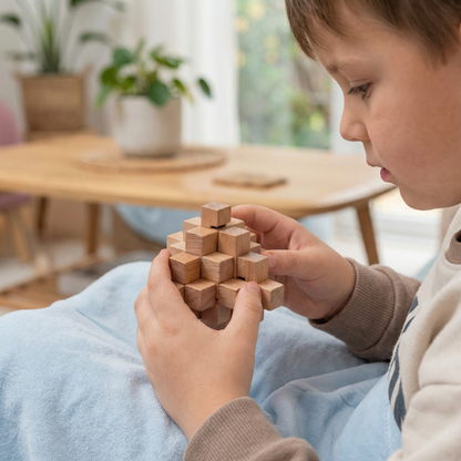 Montessori – drewniana łamigłówka logiczna 3D – zabawka do wczesnej nauki dla dzieci