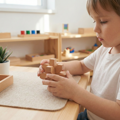 Montessori – drewniana łamigłówka logiczna 3D – zabawka do wczesnej nauki dla dzieci