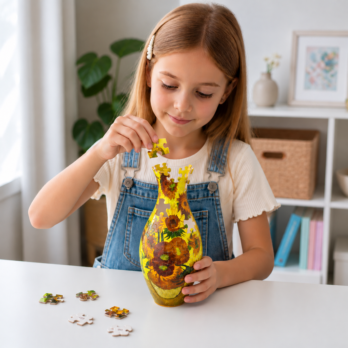Wazon z kwiatami DIY 3D do składania z puzzli