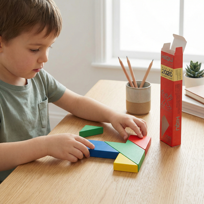Drewniane tangramy – zabawka Montessori do nauki geometrii dla dzieci