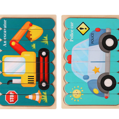 Drewniane puzzle Montessori