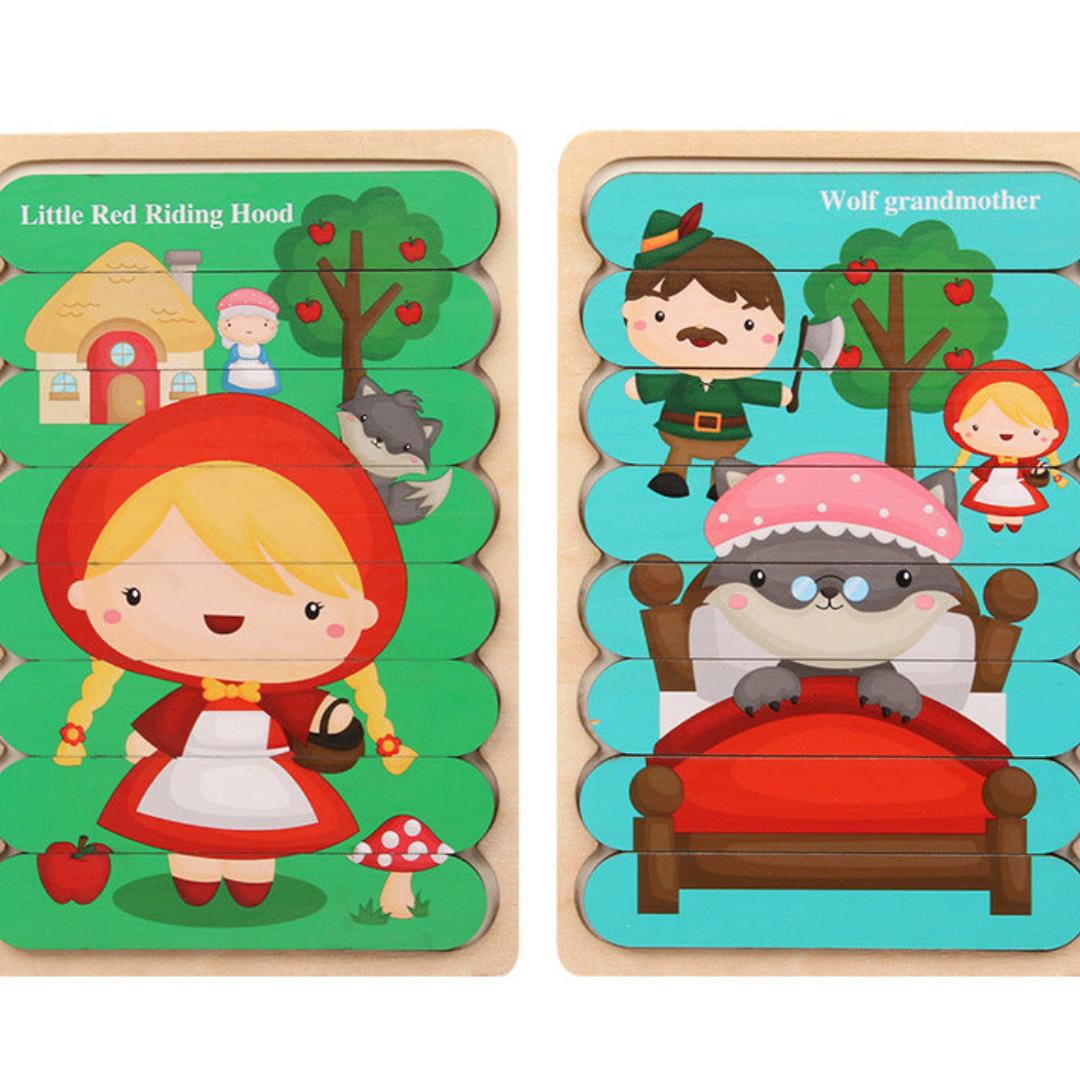 Drewniane puzzle Montessori