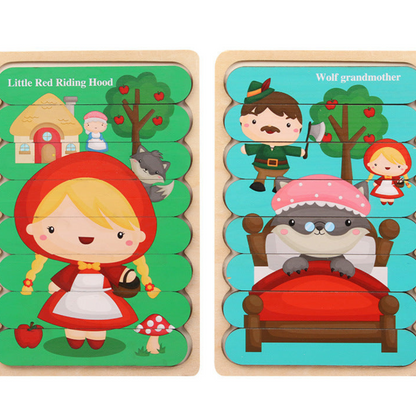 Drewniane puzzle Montessori