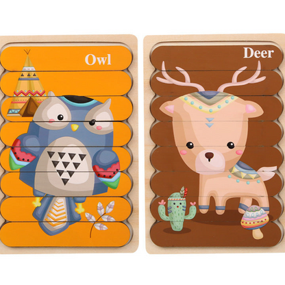 Drewniane puzzle Montessori