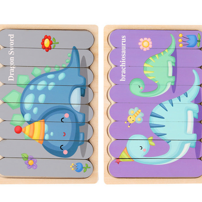 Drewniane puzzle Montessori