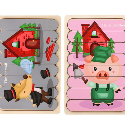 Drewniane puzzle Montessori