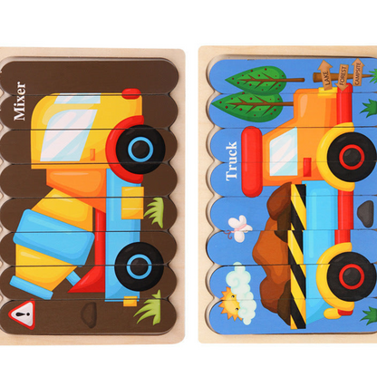 Drewniane puzzle Montessori