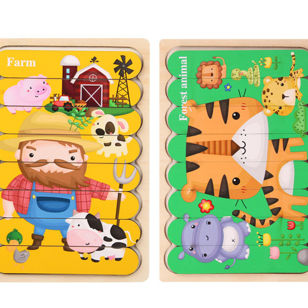 Drewniane puzzle Montessori