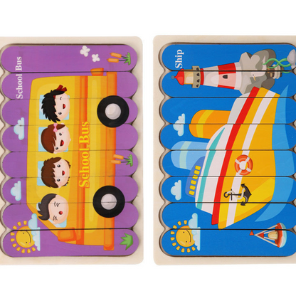 Drewniane puzzle Montessori