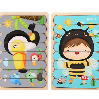Drewniane puzzle Montessori