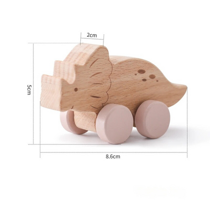 Drewniany pociąg Montessori w pastelowych kolorach