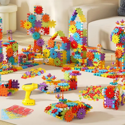 Montessori 3D Klocki Zębate i Puzzle Konstrukcyjne